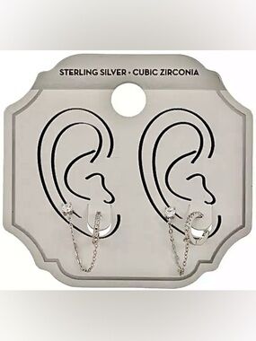 Sterling Silver Chain & Hoop Earrings